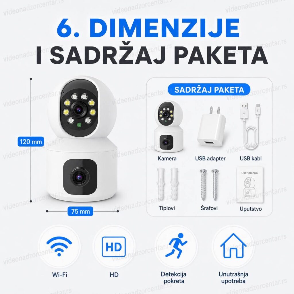 Dvostruka IP Unutrašnja Wi-Fi Kamera