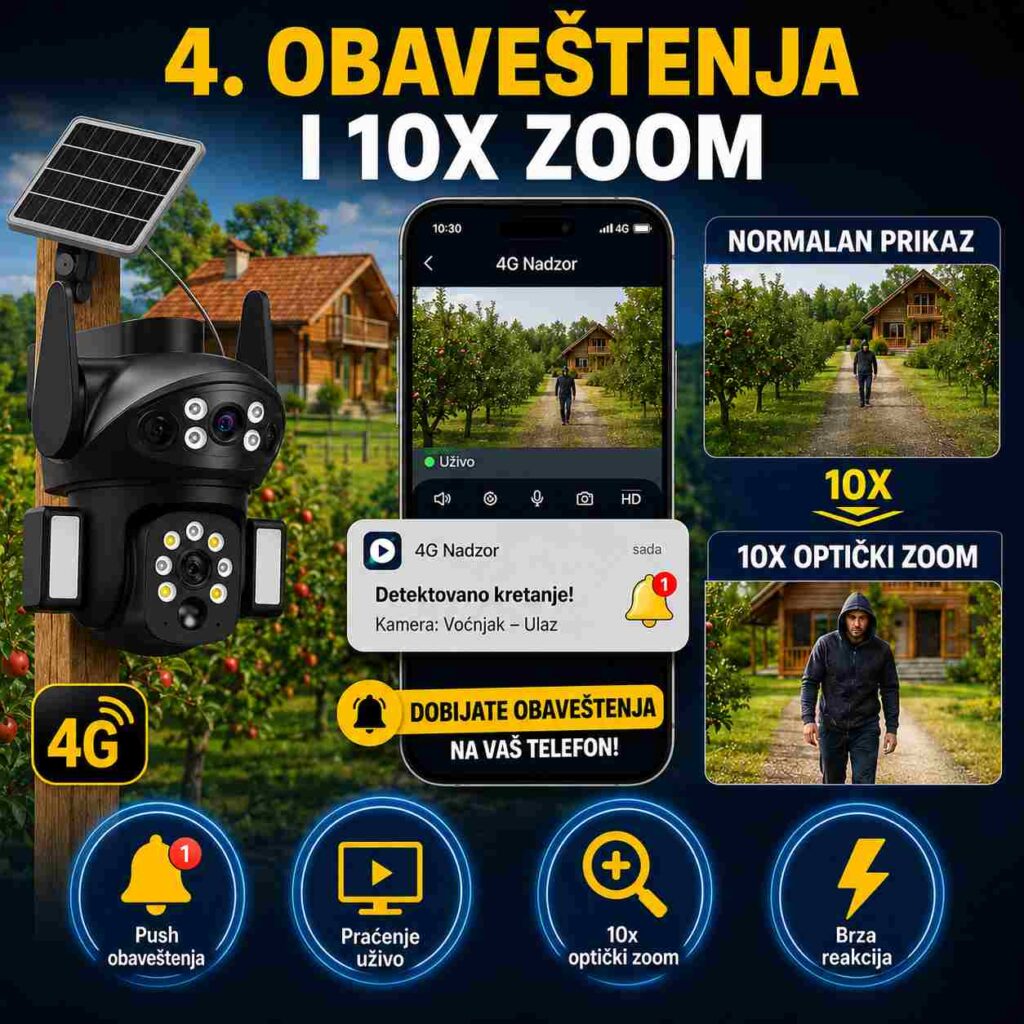 X7 Trostruka Solarna 4G Kamera